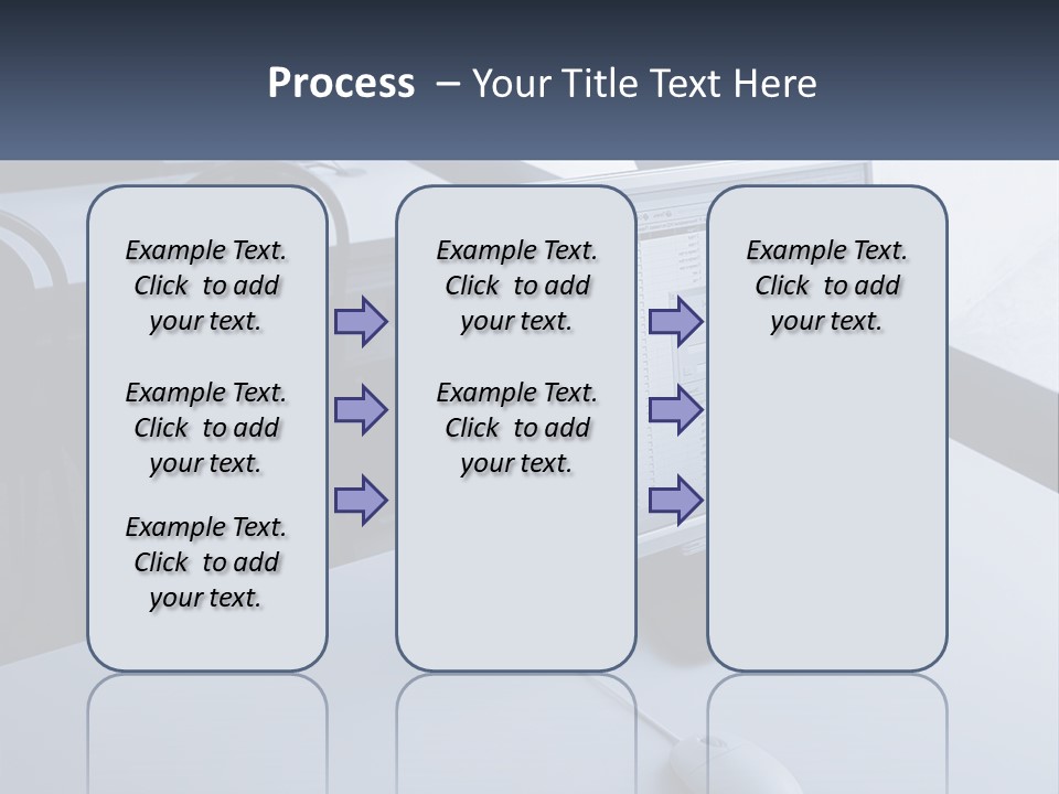 A Computer Monitor Sitting On Top Of A Desk PowerPoint Template