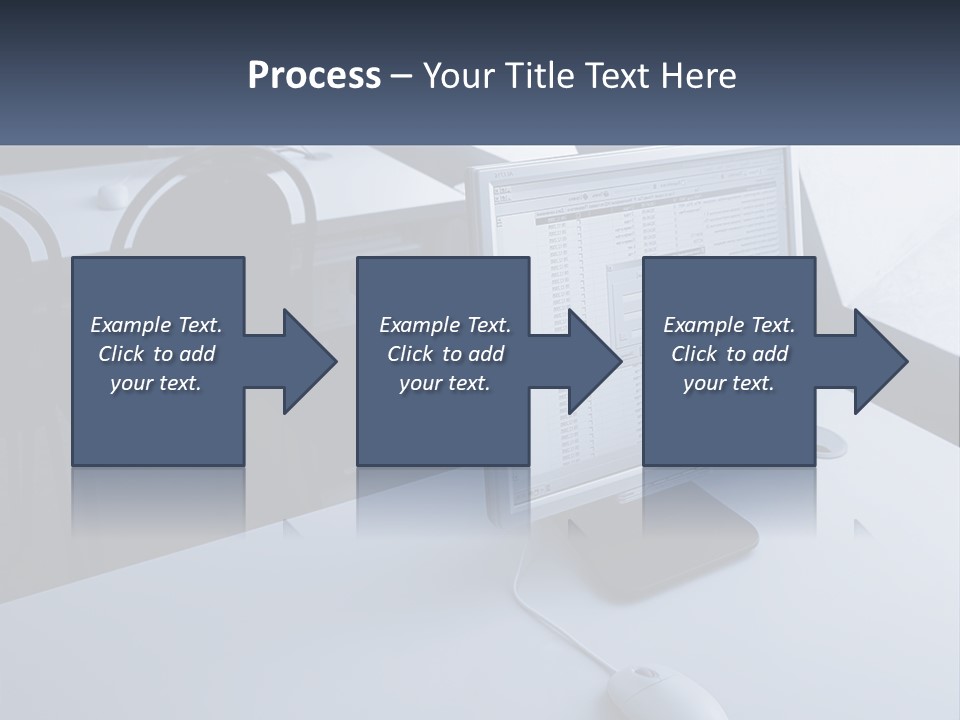 A Computer Monitor Sitting On Top Of A Desk PowerPoint Template