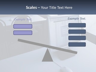 A Computer Monitor Sitting On Top Of A Desk PowerPoint Template
