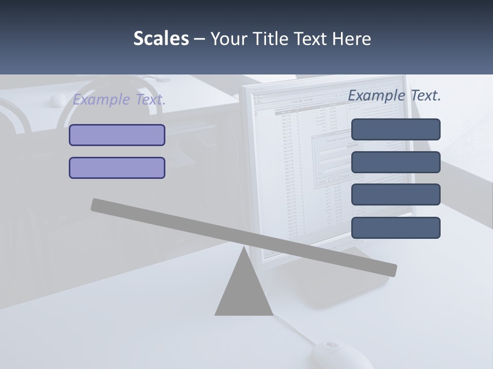 A Computer Monitor Sitting On Top Of A Desk PowerPoint Template