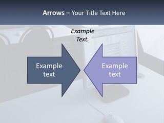 A Computer Monitor Sitting On Top Of A Desk PowerPoint Template