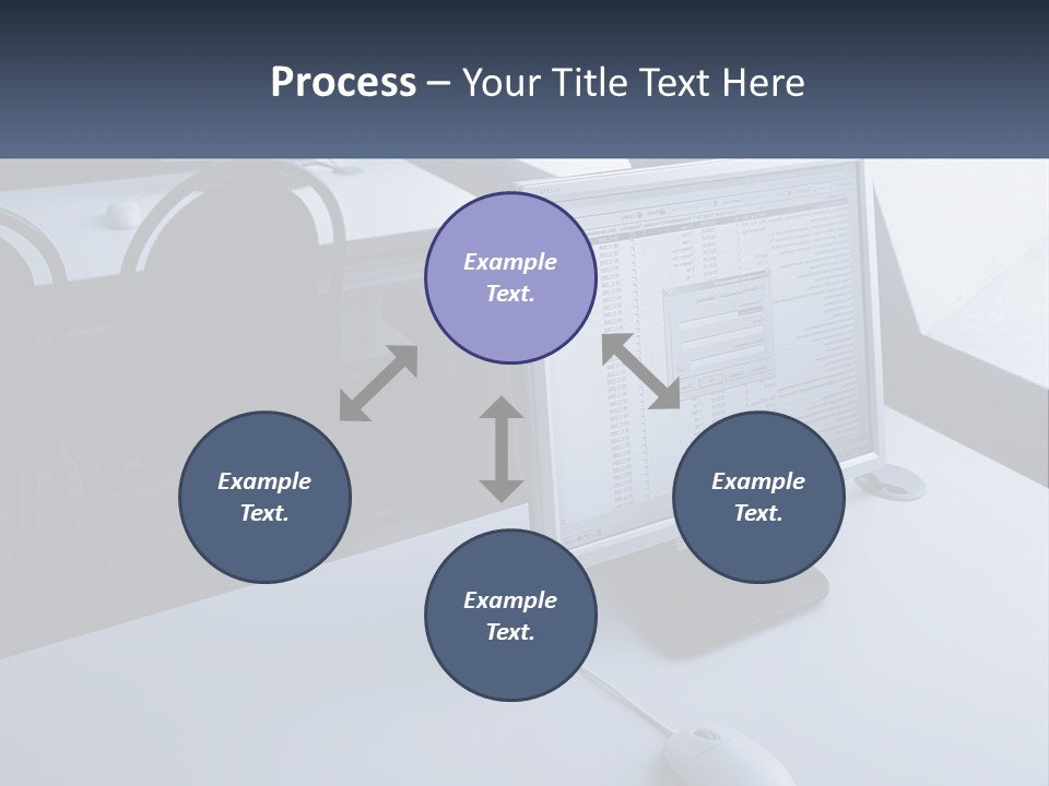 A Computer Monitor Sitting On Top Of A Desk PowerPoint Template