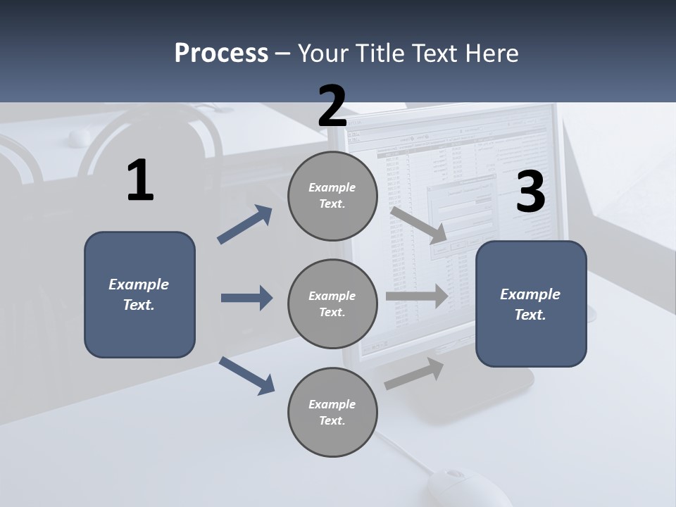A Computer Monitor Sitting On Top Of A Desk PowerPoint Template