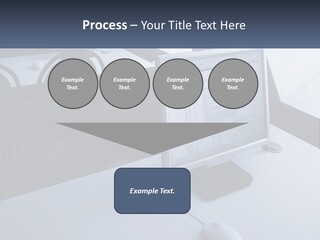 A Computer Monitor Sitting On Top Of A Desk PowerPoint Template