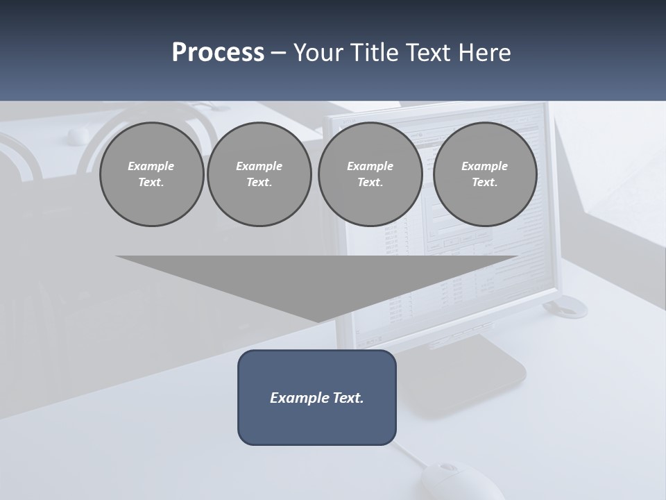 A Computer Monitor Sitting On Top Of A Desk PowerPoint Template