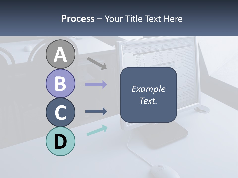 A Computer Monitor Sitting On Top Of A Desk PowerPoint Template