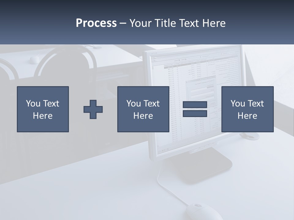 A Computer Monitor Sitting On Top Of A Desk PowerPoint Template
