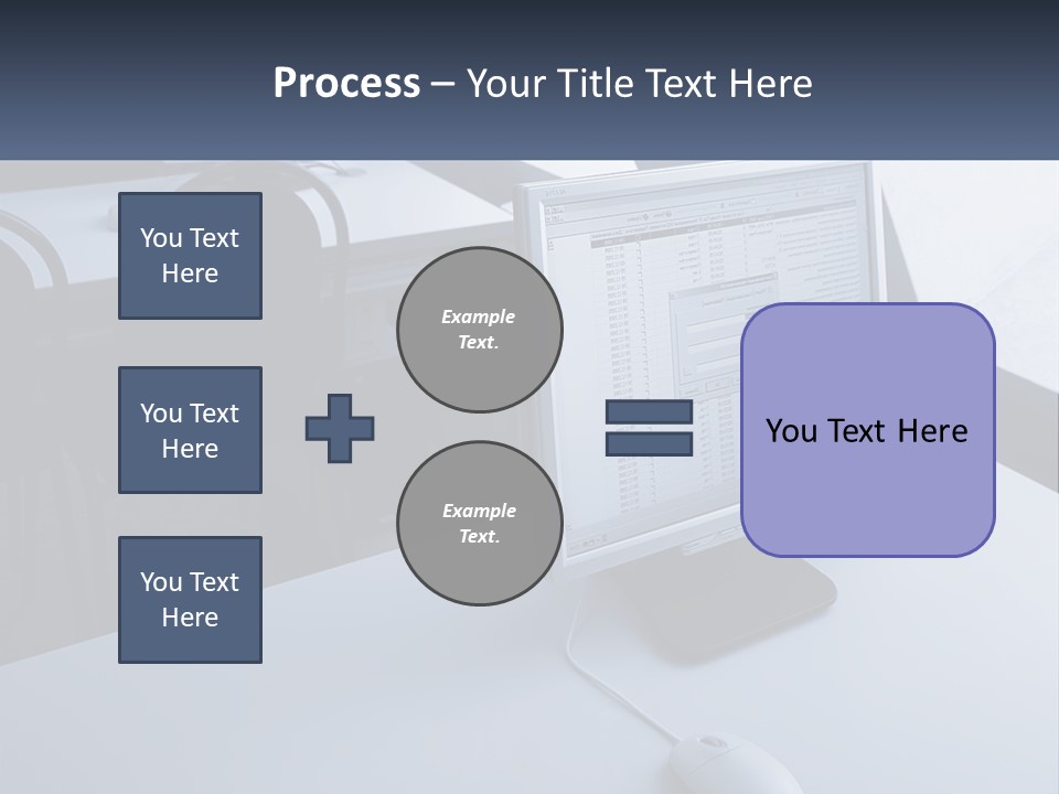 A Computer Monitor Sitting On Top Of A Desk PowerPoint Template