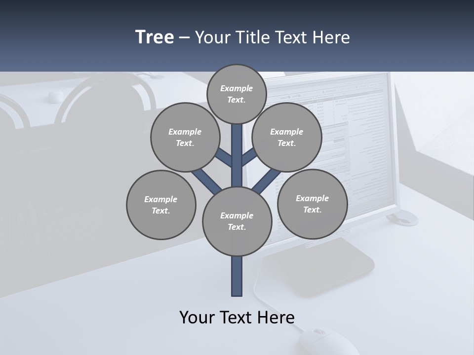 A Computer Monitor Sitting On Top Of A Desk PowerPoint Template