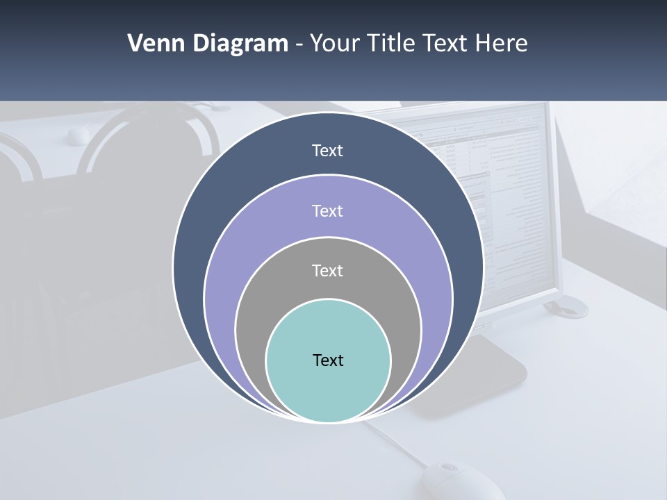 A Computer Monitor Sitting On Top Of A Desk PowerPoint Template