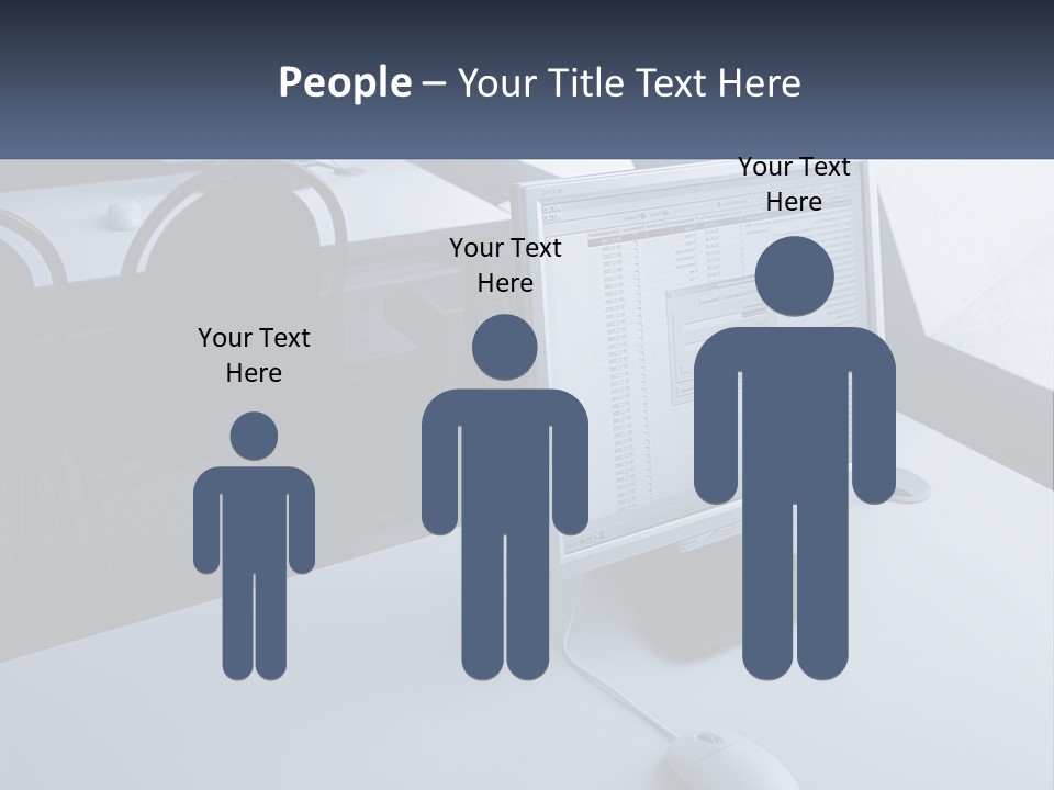A Computer Monitor Sitting On Top Of A Desk PowerPoint Template