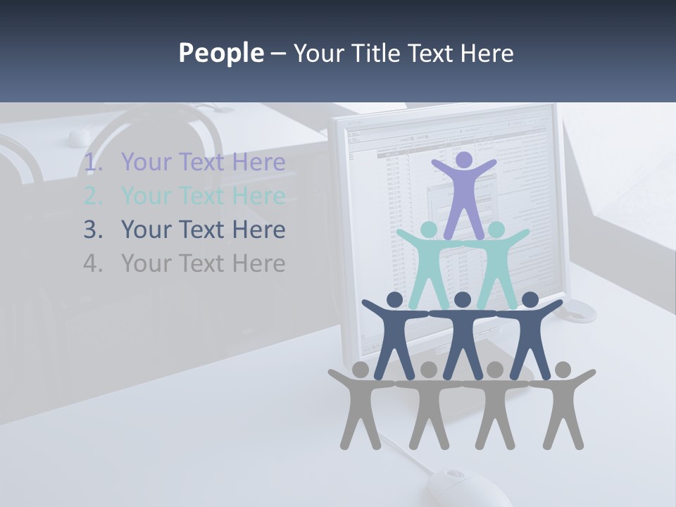 A Computer Monitor Sitting On Top Of A Desk PowerPoint Template