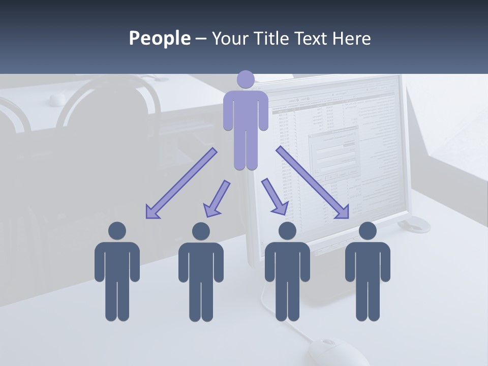 A Computer Monitor Sitting On Top Of A Desk PowerPoint Template