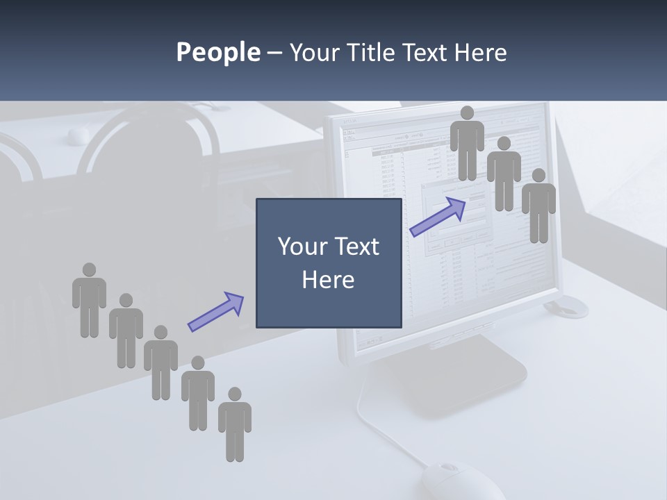 A Computer Monitor Sitting On Top Of A Desk PowerPoint Template