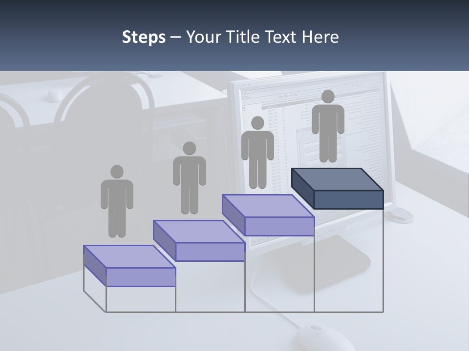A Computer Monitor Sitting On Top Of A Desk PowerPoint Template