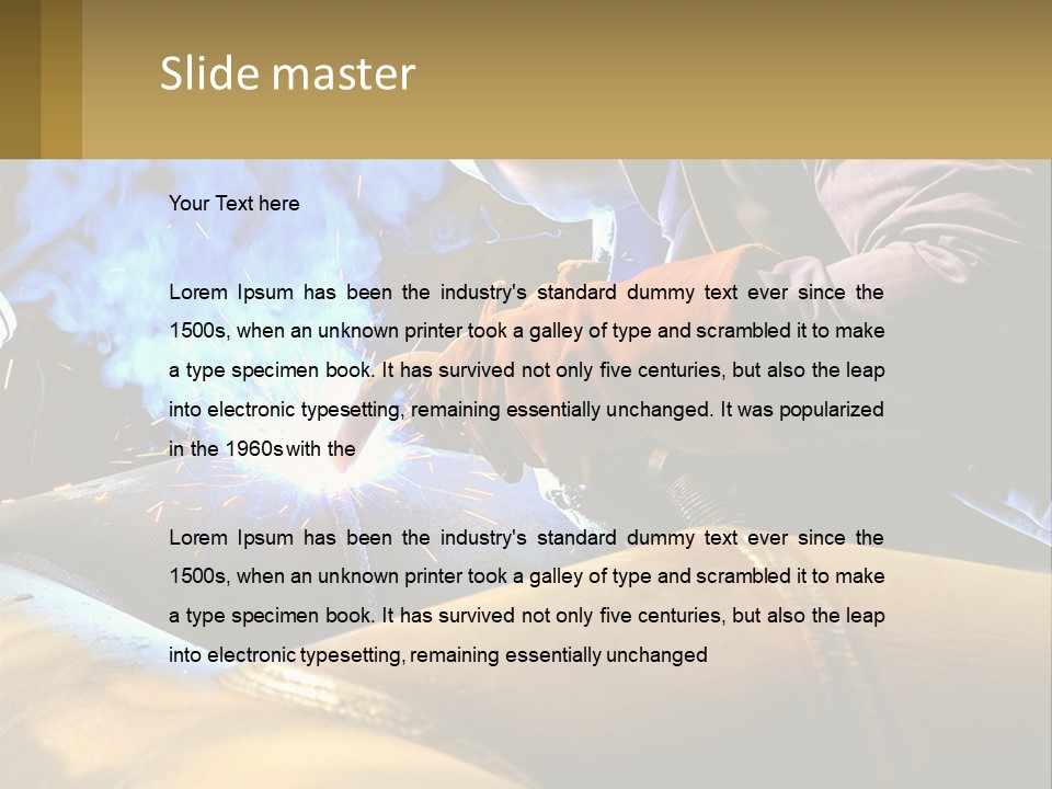 A Welder Working On A Piece Of Metal PowerPoint Template