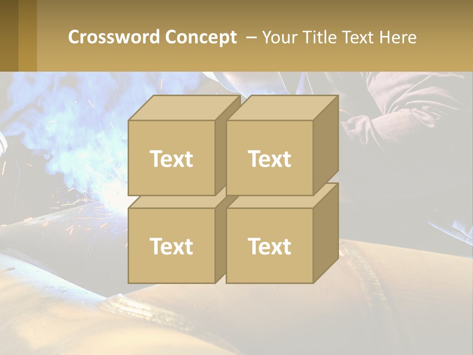 A Welder Working On A Piece Of Metal PowerPoint Template