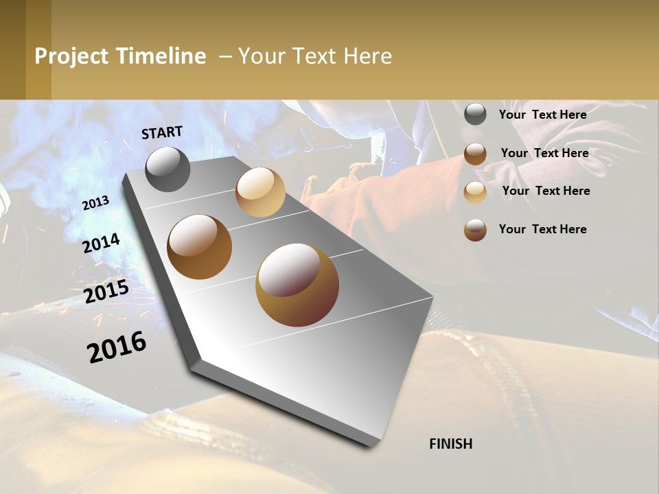 A Welder Working On A Piece Of Metal PowerPoint Template