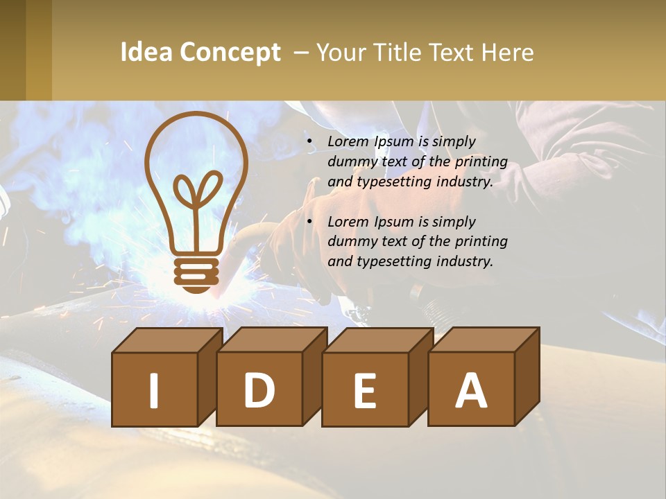 A Welder Working On A Piece Of Metal PowerPoint Template