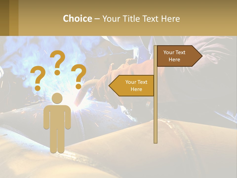 A Welder Working On A Piece Of Metal PowerPoint Template