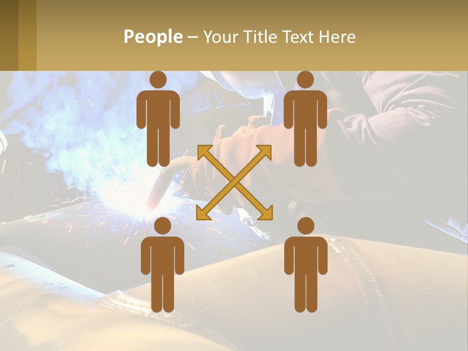 A Welder Working On A Piece Of Metal PowerPoint Template