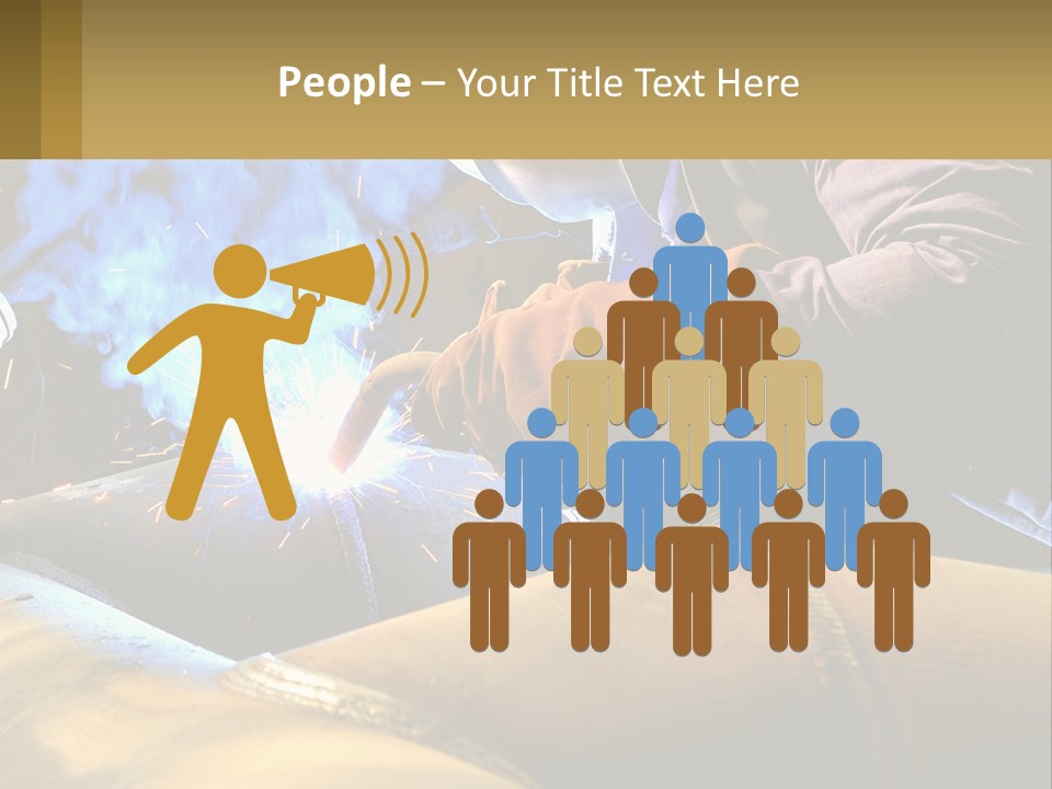 A Welder Working On A Piece Of Metal PowerPoint Template