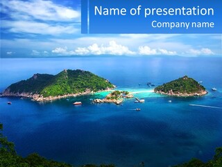 A Group Of Small Islands In The Middle Of A Body Of Water PowerPoint Template