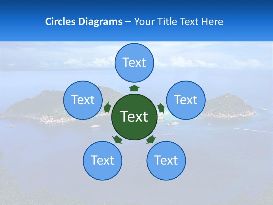 A Group Of Small Islands In The Middle Of A Body Of Water PowerPoint Template