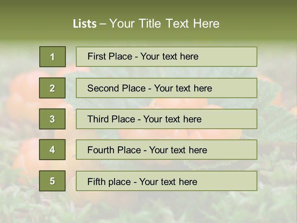 A Group Of Orange Berries Sitting On Top Of Green Leaves PowerPoint Template