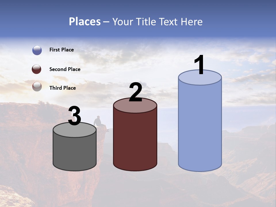 A Person Sitting On Top Of A Cliff Overlooking A Canyon PowerPoint Template
