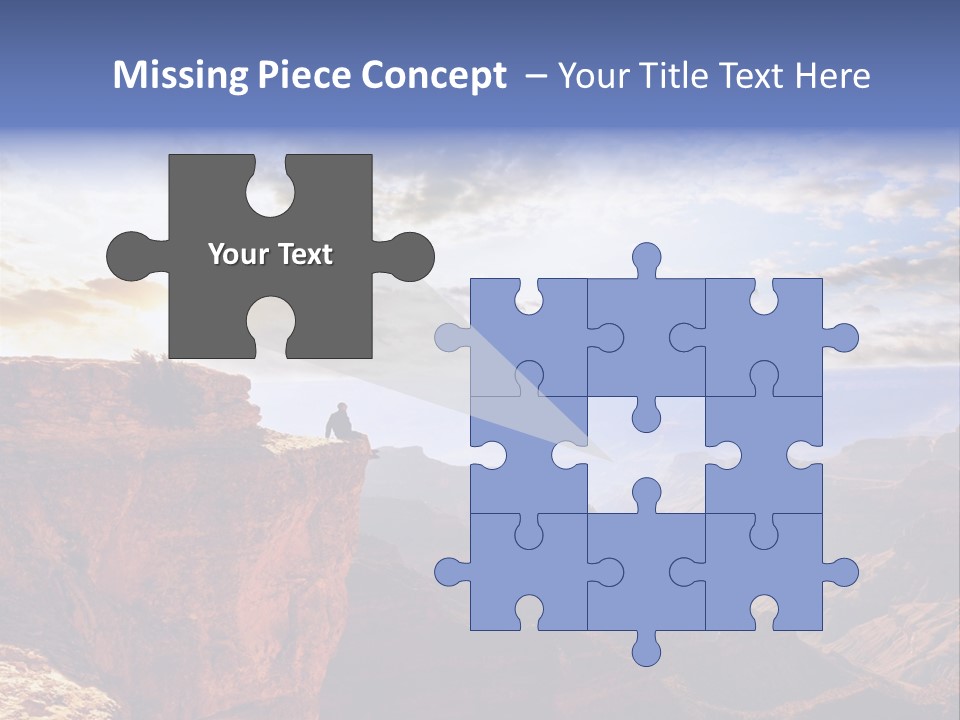 A Person Sitting On Top Of A Cliff Overlooking A Canyon PowerPoint Template