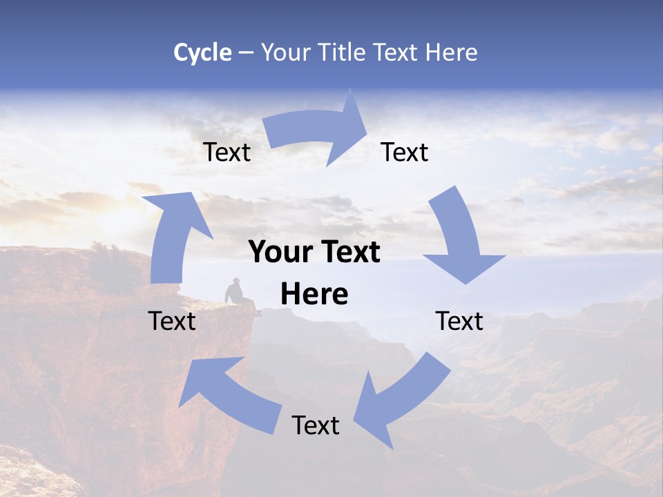 A Person Sitting On Top Of A Cliff Overlooking A Canyon PowerPoint Template