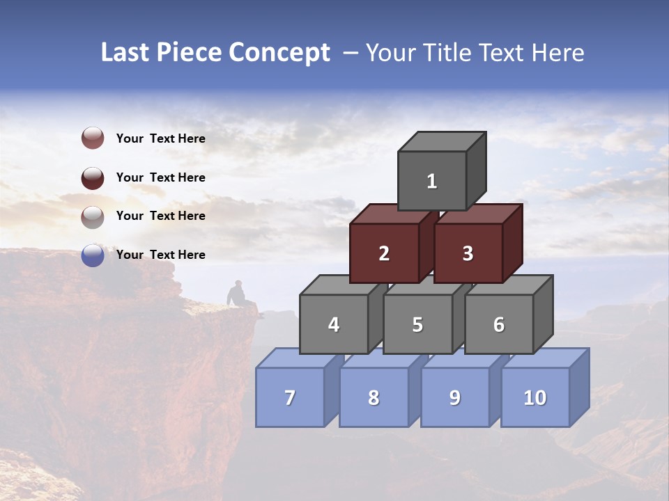 A Person Sitting On Top Of A Cliff Overlooking A Canyon PowerPoint Template