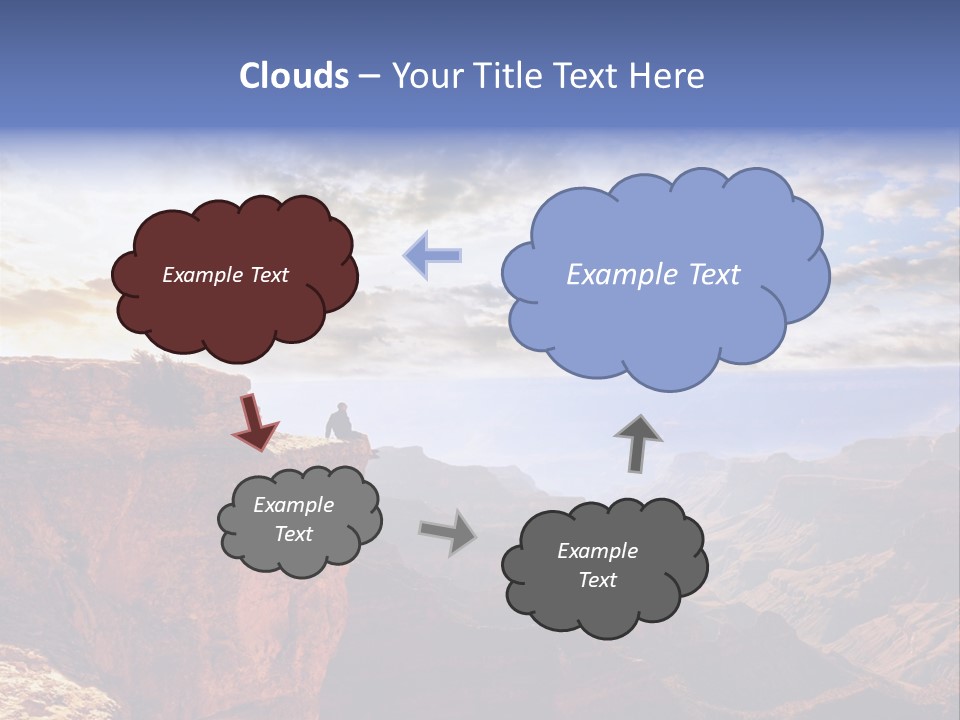 A Person Sitting On Top Of A Cliff Overlooking A Canyon PowerPoint Template
