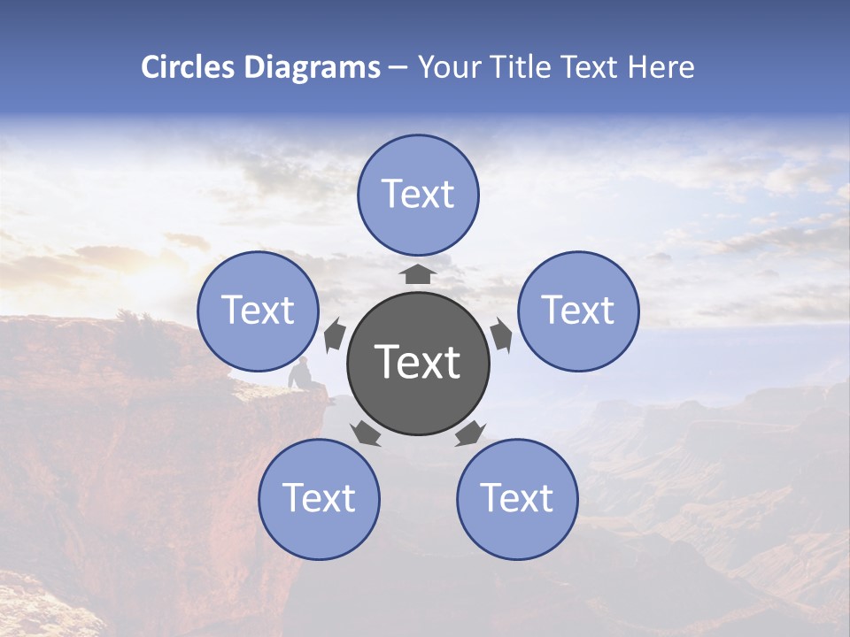 A Person Sitting On Top Of A Cliff Overlooking A Canyon PowerPoint Template