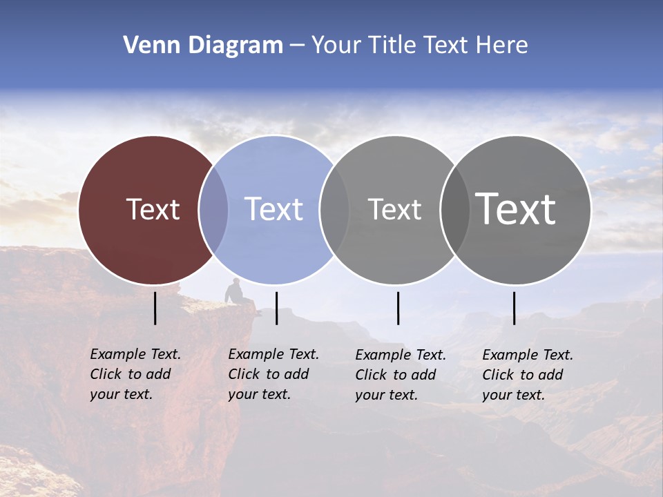 A Person Sitting On Top Of A Cliff Overlooking A Canyon PowerPoint Template