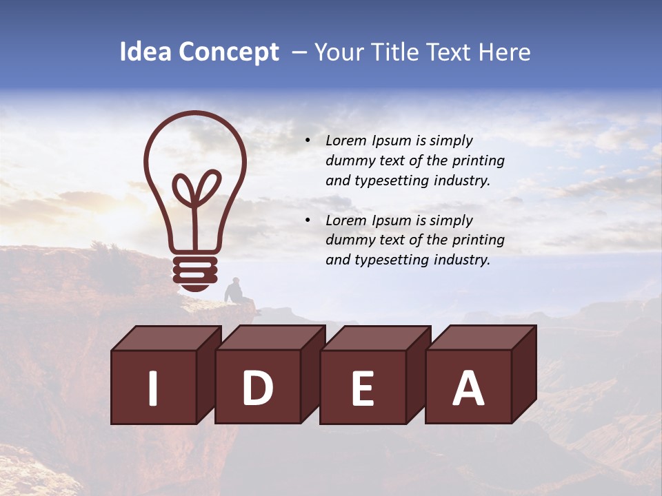 A Person Sitting On Top Of A Cliff Overlooking A Canyon PowerPoint Template