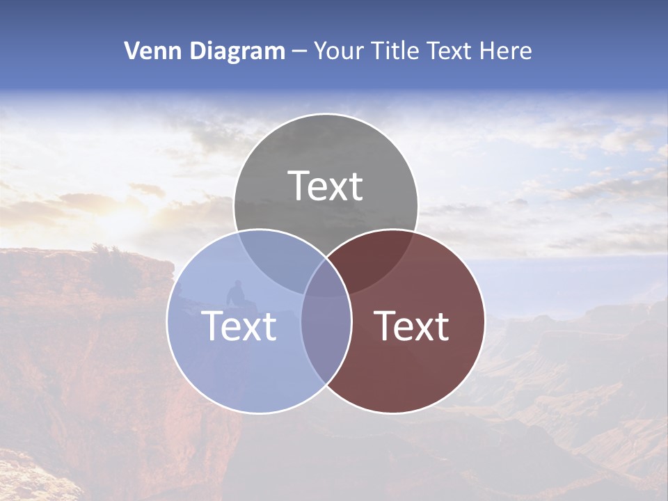 A Person Sitting On Top Of A Cliff Overlooking A Canyon PowerPoint Template