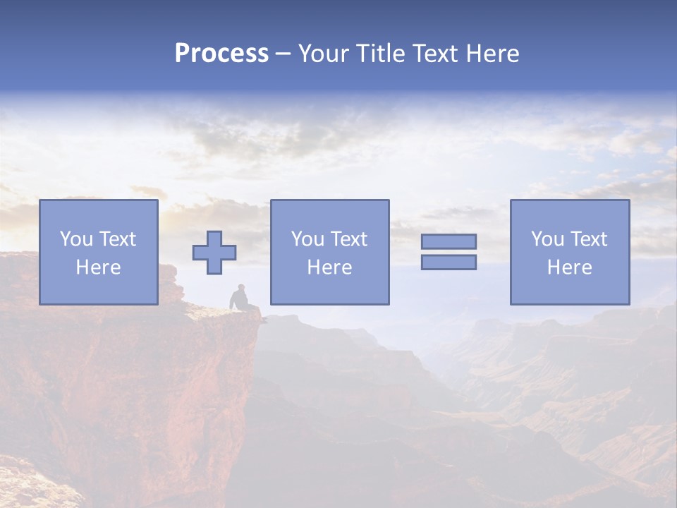 A Person Sitting On Top Of A Cliff Overlooking A Canyon PowerPoint Template
