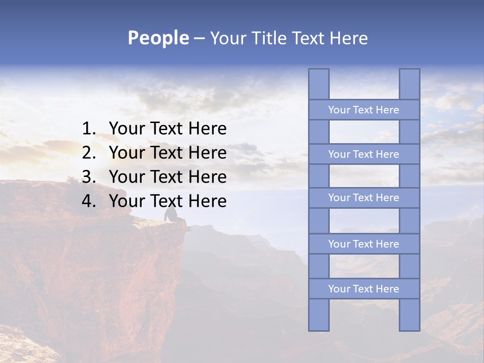 A Person Sitting On Top Of A Cliff Overlooking A Canyon PowerPoint Template