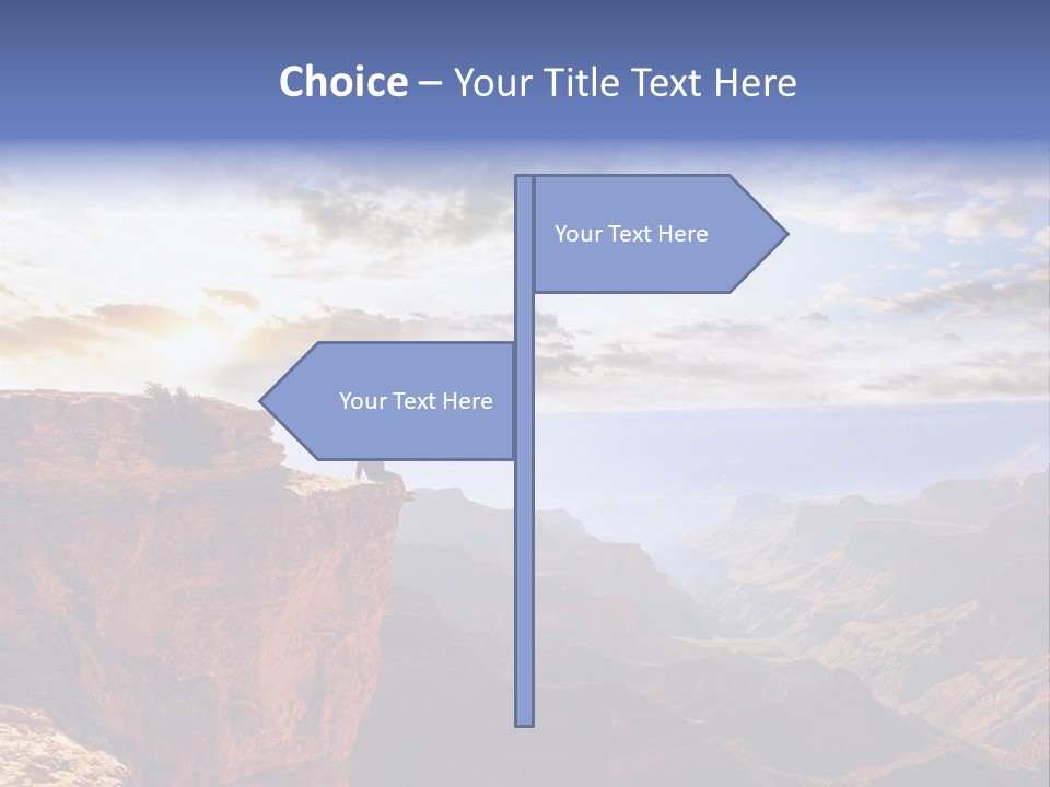 A Person Sitting On Top Of A Cliff Overlooking A Canyon PowerPoint Template
