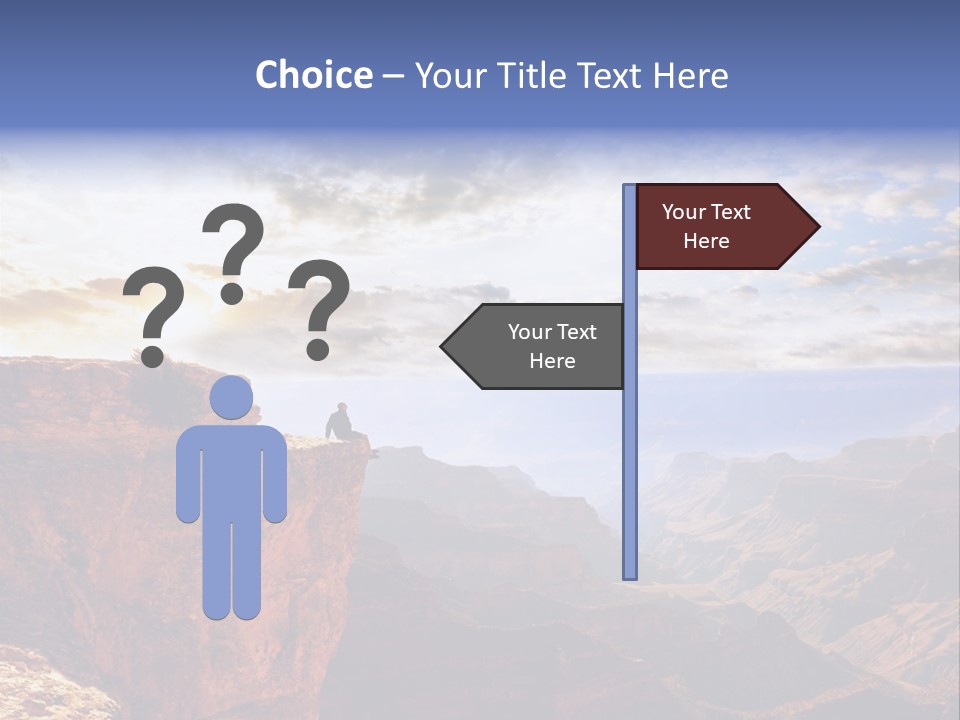 A Person Sitting On Top Of A Cliff Overlooking A Canyon PowerPoint Template