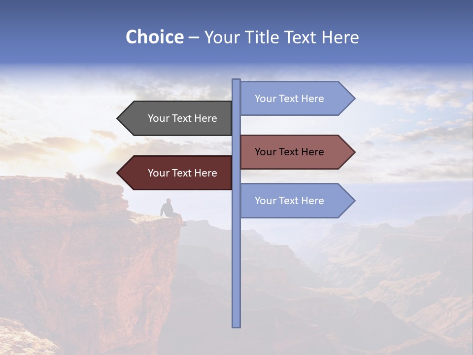 A Person Sitting On Top Of A Cliff Overlooking A Canyon PowerPoint Template