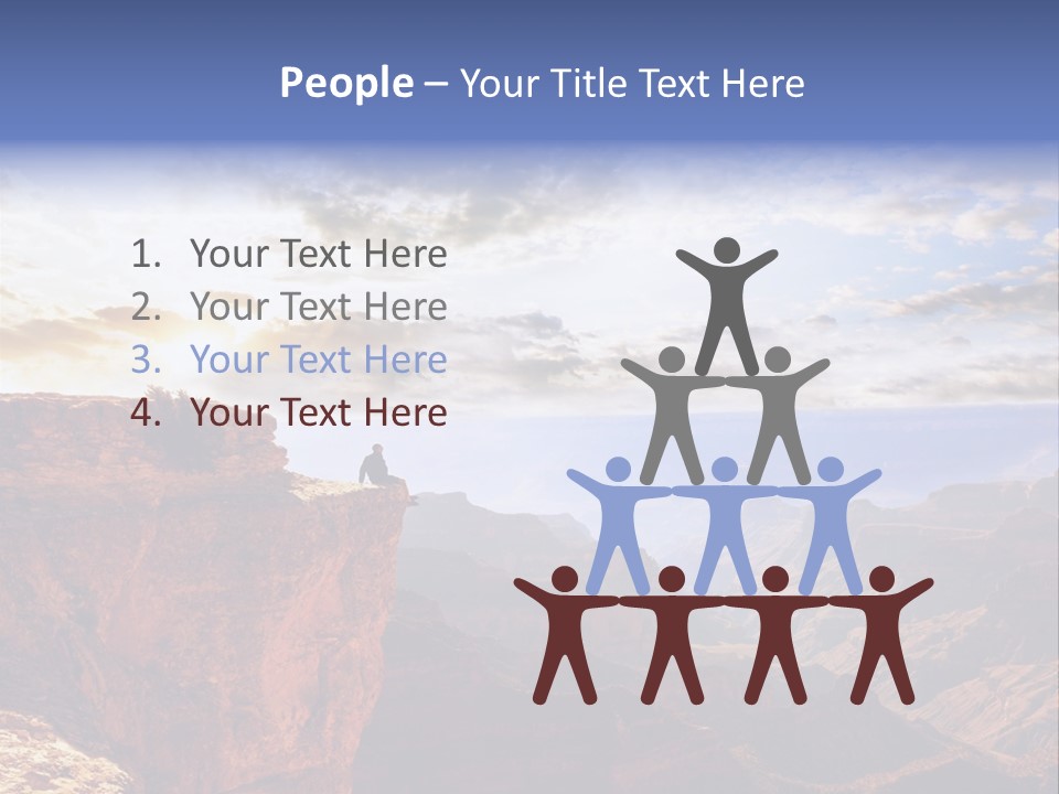 A Person Sitting On Top Of A Cliff Overlooking A Canyon PowerPoint Template