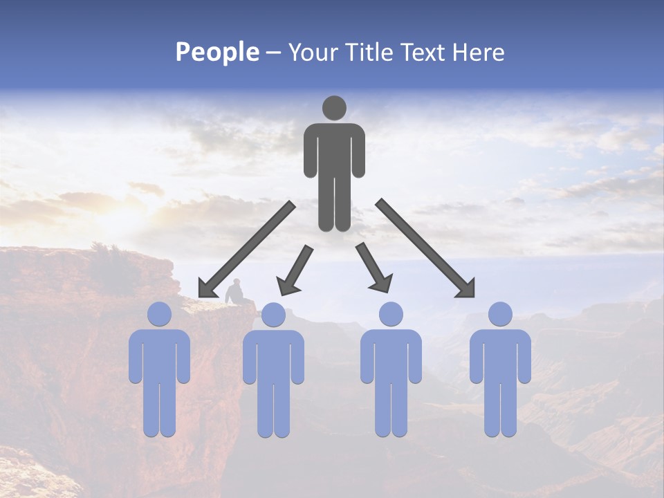 A Person Sitting On Top Of A Cliff Overlooking A Canyon PowerPoint Template