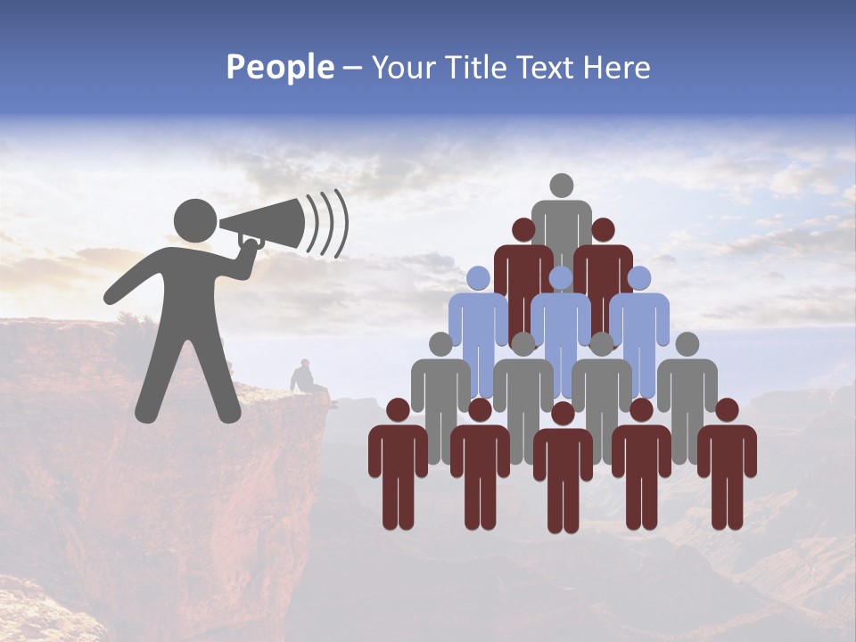 A Person Sitting On Top Of A Cliff Overlooking A Canyon PowerPoint Template