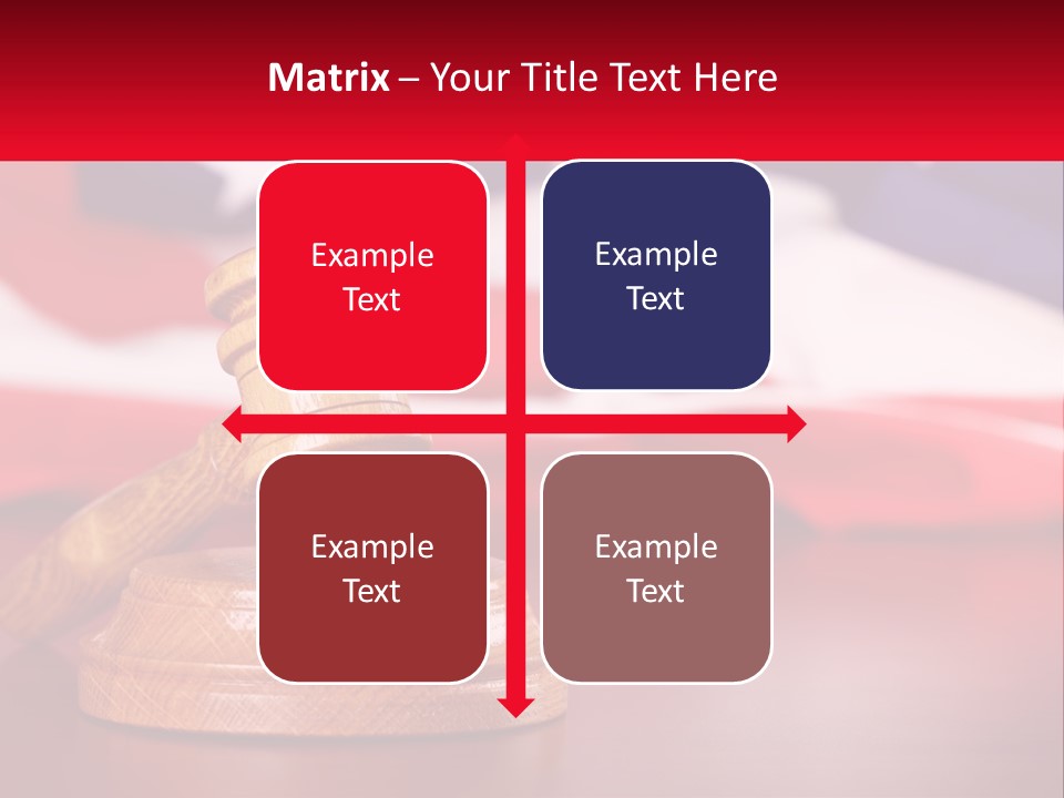 A Wooden Judge's Hammer Sitting On Top Of A Wooden Table PowerPoint Template