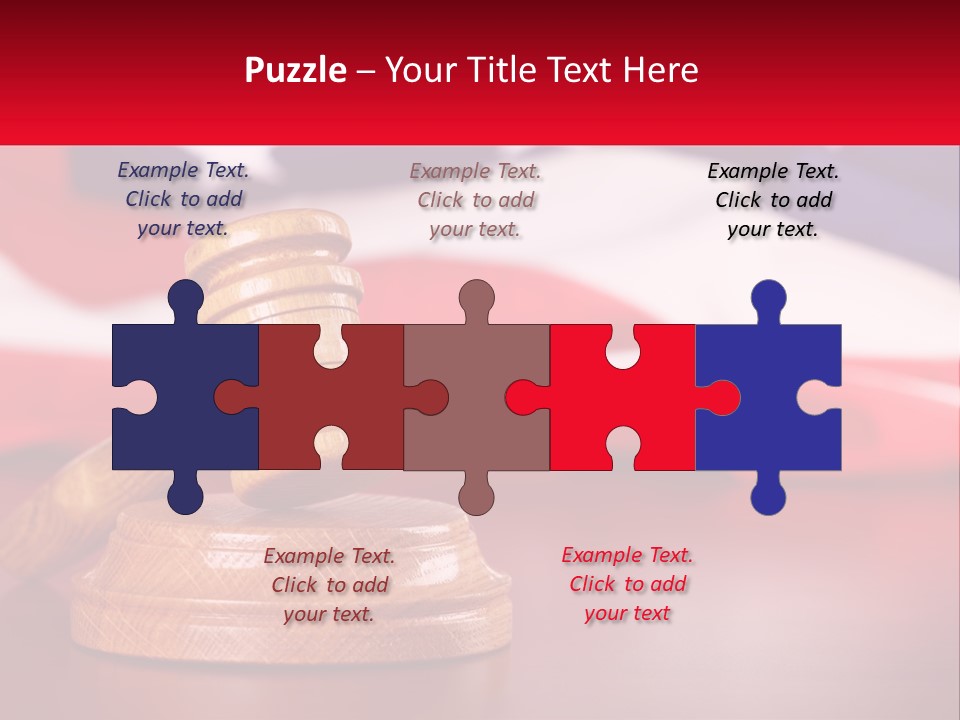 A Wooden Judge's Hammer Sitting On Top Of A Wooden Table PowerPoint Template