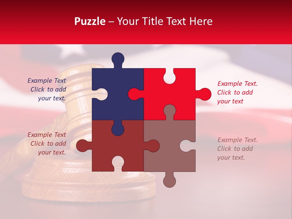 A Wooden Judge's Hammer Sitting On Top Of A Wooden Table PowerPoint Template