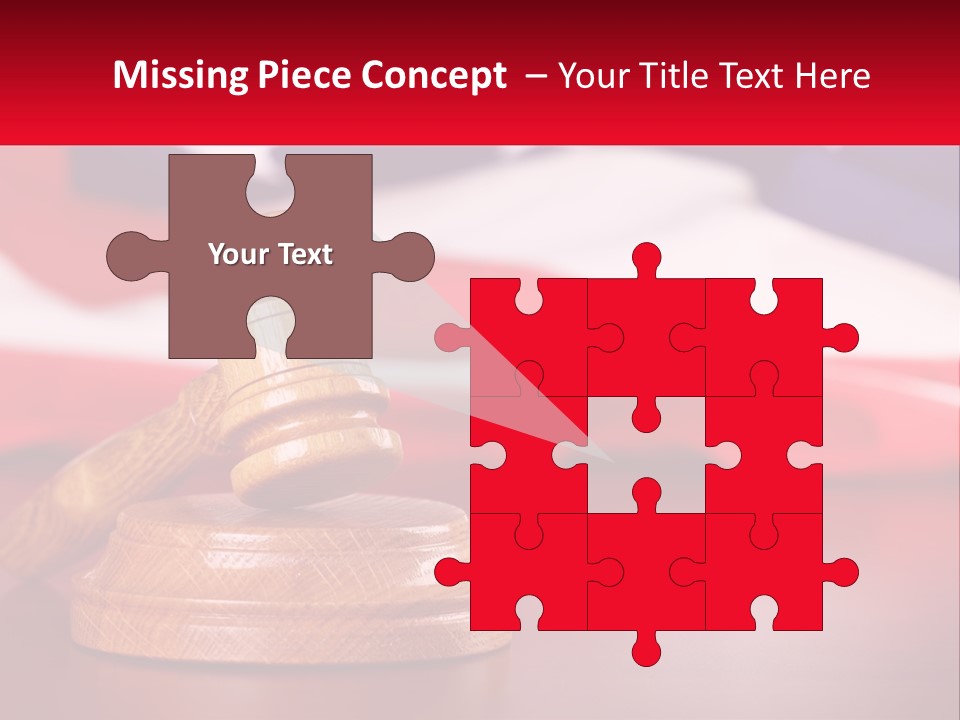 A Wooden Judge's Hammer Sitting On Top Of A Wooden Table PowerPoint Template